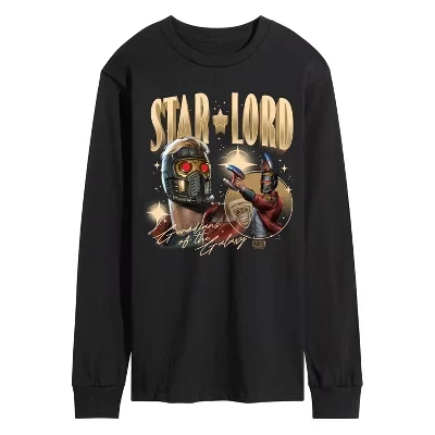Мужская футболка Guardians of the Galaxy Star Lord с длинным рукавом и графическим рисунком, черная