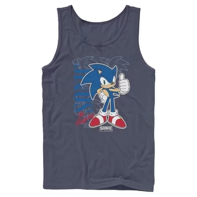 Мужская майка Sonic the Hedgehog Thumbs Up, синяя