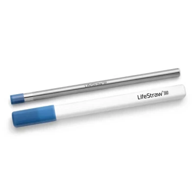 Фильтрующая стальная трубочка LifeStraw Sip в футляре, синяя