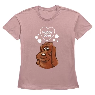 Женская футболка Beagle Love розового цвета