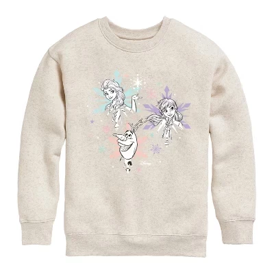 Флисовая толстовка Anna Elsa Olaf Snow Graphic с длинным рукавом из натурального меха