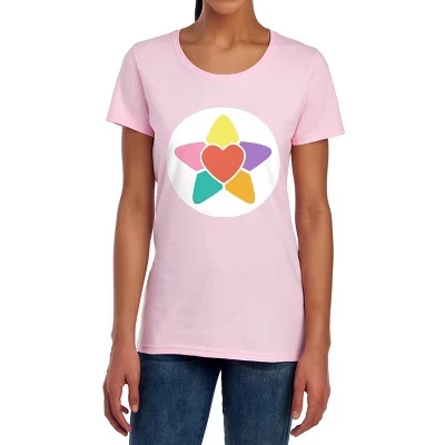 Women's : Unlock The Magic True Heart Bear Belly T-Shirt pink