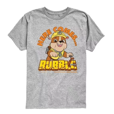 Футболка для мальчиков - Paw Patrol - Here Comes Rubble с коротким рукавом и рисунком athletic heather