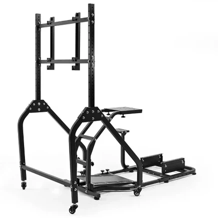 Кокпит Dardoo Racing Sim с подвижной подставкой для монитора для Logitech G29/G923 и Thrustmaster T150/T248/T80, без педали переключения передач и телевизора