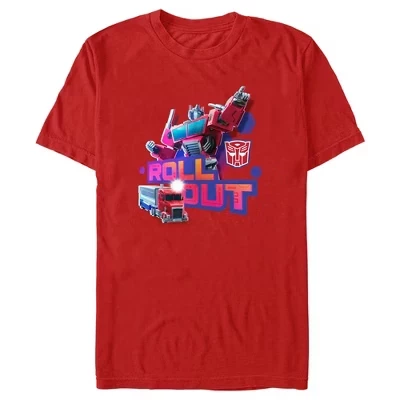 Мужская : Футболка EarthSpark Optimus Prime Roll Out, красная
