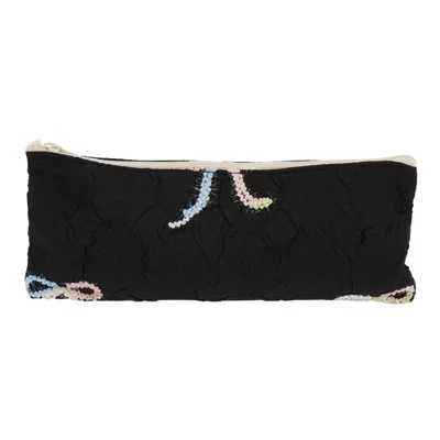 Косметичка Unique Bargains, полиэстер, бант, черная