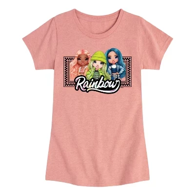 Облегающая футболка с коротким рукавом и рисунком для кукол в клеточку розового цвета