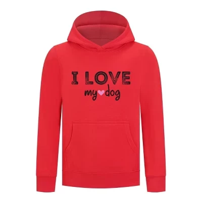 Женская коллекция I Love My Dog, пуловер с капюшоном – Cozy Pet Lover, Графическая толстовка с длинным рукавом красного цвета