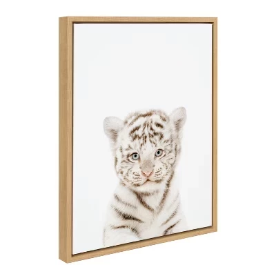 Холст в рамке Sylvie Animal Studio Baby White Tiger, 18 x 24 дюйма, автор Эми Питерсон - натуральный