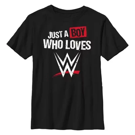 Футболка Boy's Boy Who Loves Wrestling Distressed черного цвета