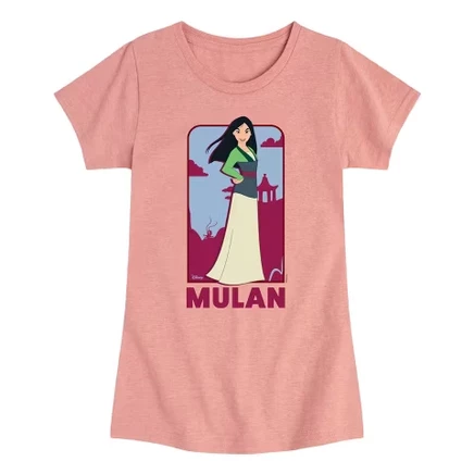 Футболка для девочек Disney Princess Mulan, розовая
