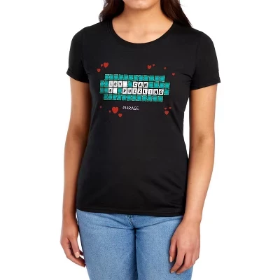 Women's Wheel Of Fortune Love Can Be Puzzling T-Shirt black