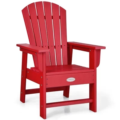 Patio Kids' Adirondack Chair Seat Weather Resistant for Ages 3-8 Yellow\Blue\Green\Grey\Red\Turquoise\White red