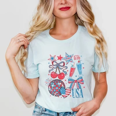 Унисекс футболка Simply Sage Market Patriotic Disco, синяя