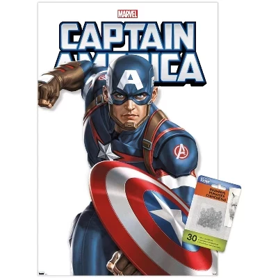 Постер Trends International Captain America с кнопками