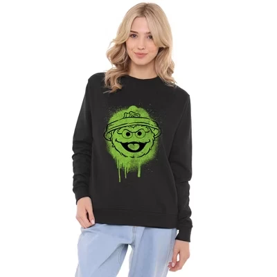 Женский свитшот Sesame Street Оскар, черный