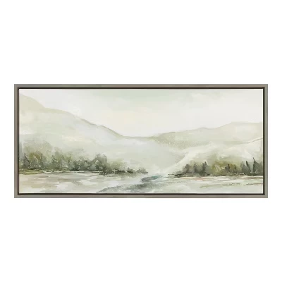 Картина на холсте Kate & Laurel Sylvie 46×102 см, серая