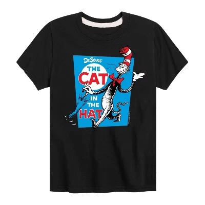 Детская футболка Dr. Seuss Cat in the Hat, черная