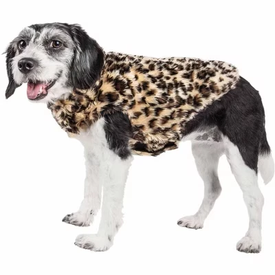 (R) Роскошная дизайнерская шуба из меха норки Poocheetah с пятнистым гепардом коричневого цвета