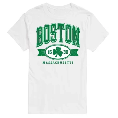 Мужская футболка с коротким рукавом и графическим рисунком Boston Mass Clover, белая