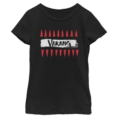 Девушки : Футболка с изображением огня и пепла Varang Name Art, черная