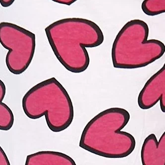 Женские пижамные брюки из трикотажного джерси в клетку - 100% хлопок PJs hearts white