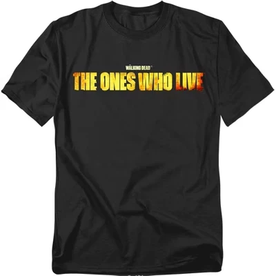Мужская футболка с полноцветным логотипом The Walking Dead The Ones Who Live, черная