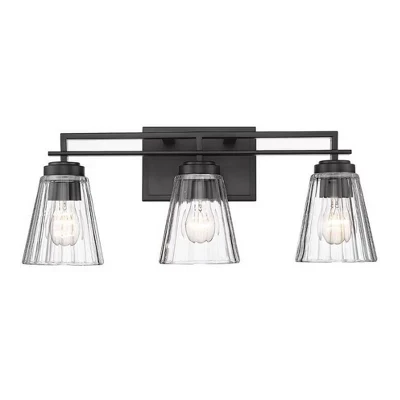 Туалетный столик Lyna 3-Light - Современный стальной дизайн для ванных комнат, черный с регулируемой яркостью и влажностью