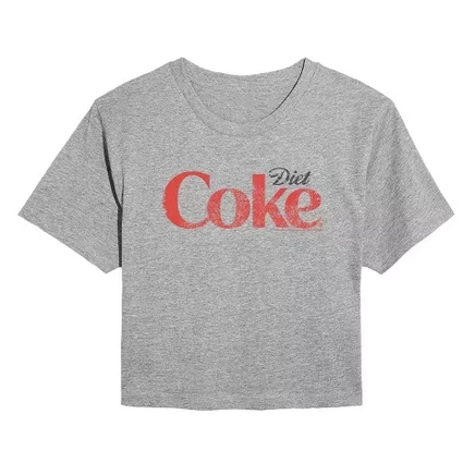 Женская укороченная футболка с логотипом Diet Coke heather grey