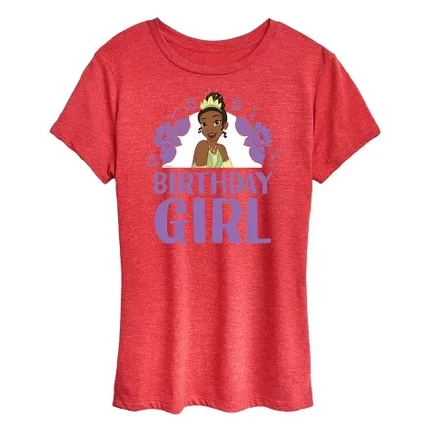 Женская футболка Disney Birthday Girl, меланжевая красная