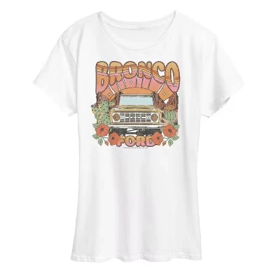 Женская футболка с коротким рукавом и рисунком в стиле ретро Bronco Desert Florals, белая