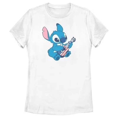 Женская футболка Lilo & Stitch Americana Ukulele, белая