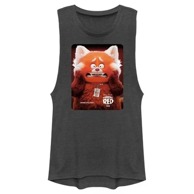 Юниорская женская футболка Red Panda Mei Lee Poster Festival Muscle Tee цвета древесного угля