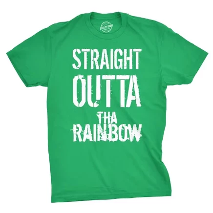 Мужская футболка Straight Outta The Rainbow, забавная зеленая футболка St. Paddys на День Святого Патрика - Мужская футболка Crazy Dog на День Святого Патрика