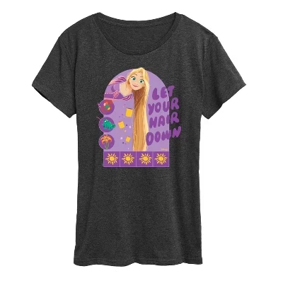 Женская футболка disney princess rapunzel с принтом, темно-серый меланж