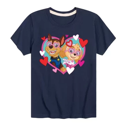 Футболка для мальчиков Paw Patrol Chase Sky Hearts, темно-синяя