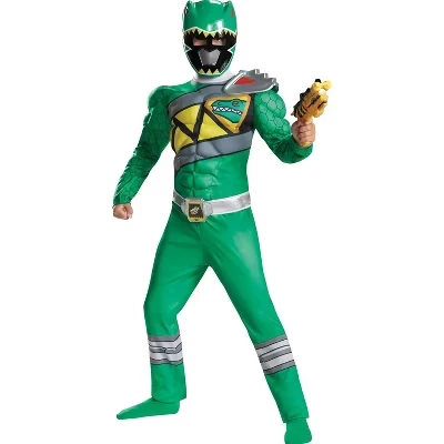 Классический костюм Могучих Рейнджеров для маленьких мальчиков Dino Charge Ranger Muscle Costume зеленого цвета