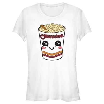 Футболка для девочек Maruchan «Улыбающийся обед», белая