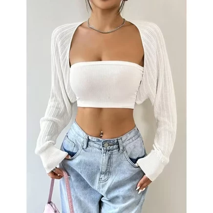 Женский укороченный кардиган Yesfashion, белый