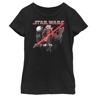 Футболка для девочек Star Wars Дарт Вейдер, черная