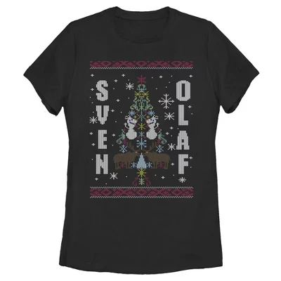 Женская футболка Ugly Christmas Besties черного цвета