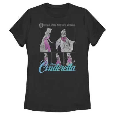 Женская футболка Cinderella Once Upon a Time, черная