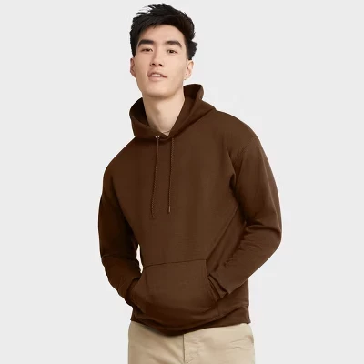 Унисекс худи Hanes EcoSmart из флиса, коричневое
