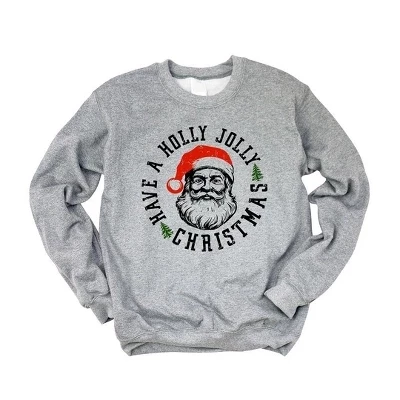 Женская толстовка с рисунком Holly Jolly Santa graphite