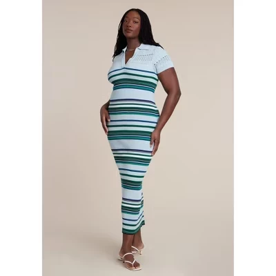Женское платье Eloquii Stripe Stitch, полосатое