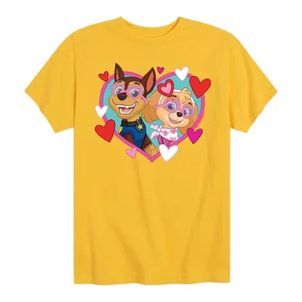 Футболка для мальчиков Paw Patrol Chase Sky Hearts, желтая