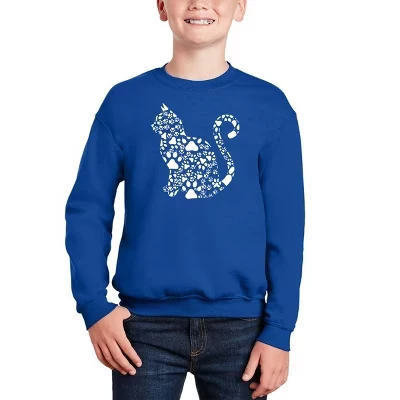 Кошачьи когти - Толстовка с круглым вырезом Boy's Word Art royal
