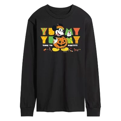 Мужская футболка Time To Party с длинным рукавом и графическим принтом, черная