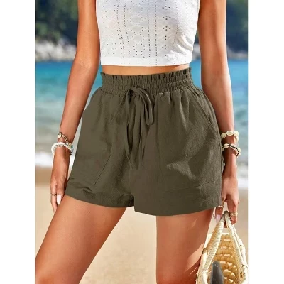 Женские шорты Yesfashion с высокой талией, зеленые