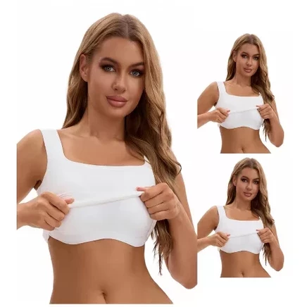 Женские майки INSPIRE CHIC 3 шт с вшитым бюстом, белые
